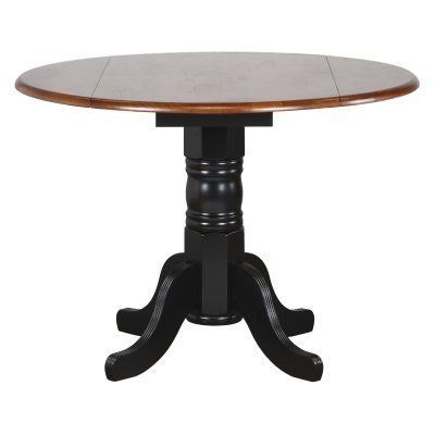 Best And Newest Round Pedestal Dining Tables With One Leaf Pertaining To Sunset Trading Round Drop Leaf Dining Table (View 7 of 10)