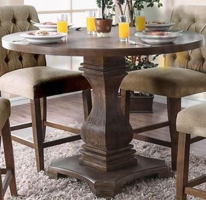 Dark Oak Wood Dining Tables Within Most Current Nerissa Collection Cm3840a Rpt Table 48" Round Counter (View 2 of 10)
