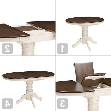 Famous Corliving Dillon Extending Oval Cream And Brown Wood Inside Brown Dining Tables With Removable Leaves (View 10 of 10)