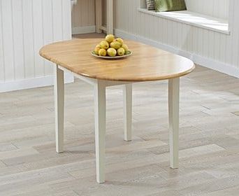 Gray Drop Leaf Tables For Famous Genoa 100cm Oak And Cream Drop Leaf Extending Dining Table (View 1 of 10)