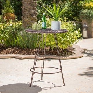 Latest Shop International Caravan Resin Wicker Bar Height Outdoor With Round Hairpin Leg Dining Tables (View 7 of 10)