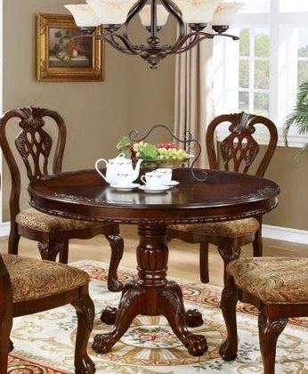 Most Current Vintage Brown Round Dining Tables Intended For Furniture Of America Elana Collection Cm3212rt Table  (View 3 of 10)