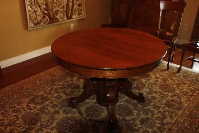 Most Popular Antique 48" Round Solid Oak Dining Room Table From The Regarding Antique Oak Dining Tables (View 1 of 10)