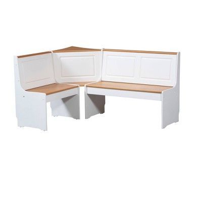 Most Popular Ardmoore Nook Set Wood/white/natural – Linon Home Decor With White Corner Nooks (View 10 of 10)