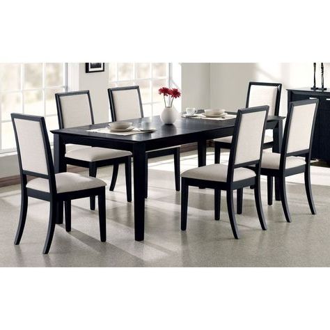 Most Recent Dark Oak Wood Dining Tables With Maxwell Transitional Black Rectangular Dining Table (View 7 of 10)