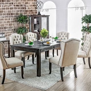 Preferred Dark Oak Wood Dining Tables With Furniture Of America Tays Contemporary Black Solid Wood (View 5 of 10)