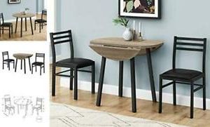 Round Drop Leaf Table And 2 Chairs – For Small Spaces Within Most Recently Released Gray Drop Leaf Tables (View 9 of 10)