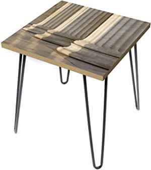 Trendy Drop Leaf Tables With Hairpin Legs Regarding Amazon: Lamou End Table  Baltic Birch Digital Print On (View 8 of 10)