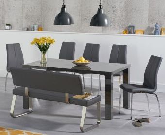 Trendy Glossy Gray Dining Tables In Atlanta 160cm Dark Grey High Gloss Dining Table (View 5 of 10)