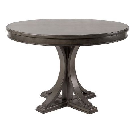 Trendy Gray Dining Tables Inside Madison Park Helena Pedestal Dining Table, Grey (View 1 of 10)