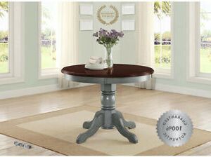 Vintage Brown Round Dining Tables In 2019 Farmhouse Dining Table Solid Wood Rustic Heavy Round Top (View 7 of 10)