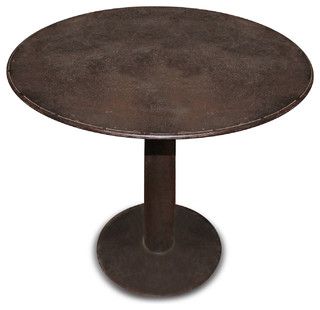 Wallance Industrial Loft Iron Round Bistro Table Throughout Fashionable Reclaimed Teak And Cast Iron Round Dining Tables (View 10 of 10)