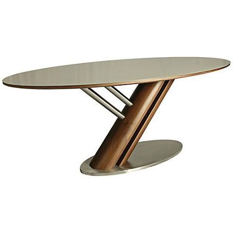 Walnut Tove Dining Tables Inside Preferred Impacterra Judith Steel And Walnut Oval Dining Table (View 1 of 10)