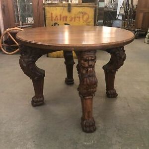 Well Liked Antique Solid Oak Massive Hand Carved Griffin Round Dining With Regard To Antique Oak Dining Tables (View 8 of 10)