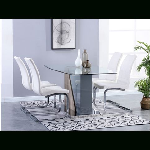 Well Liked Glossy Gray Dining Tables In Opus Clear Glass And Grey High Gloss With Ashwood Dining (View 3 of 10)