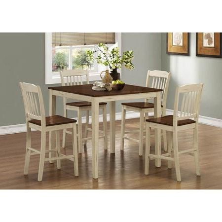 White Counter Height Dining Tables With Regard To 2019 Monarch Specialties Dining Set, 5pcs Set / Antique White (View 1 of 10)