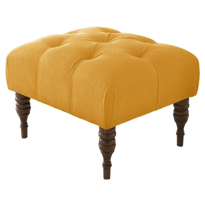 2017 Linen Fabric Tufted Surfboard Ottomans Throughout Penelope Ottoman (View 6 of 10)