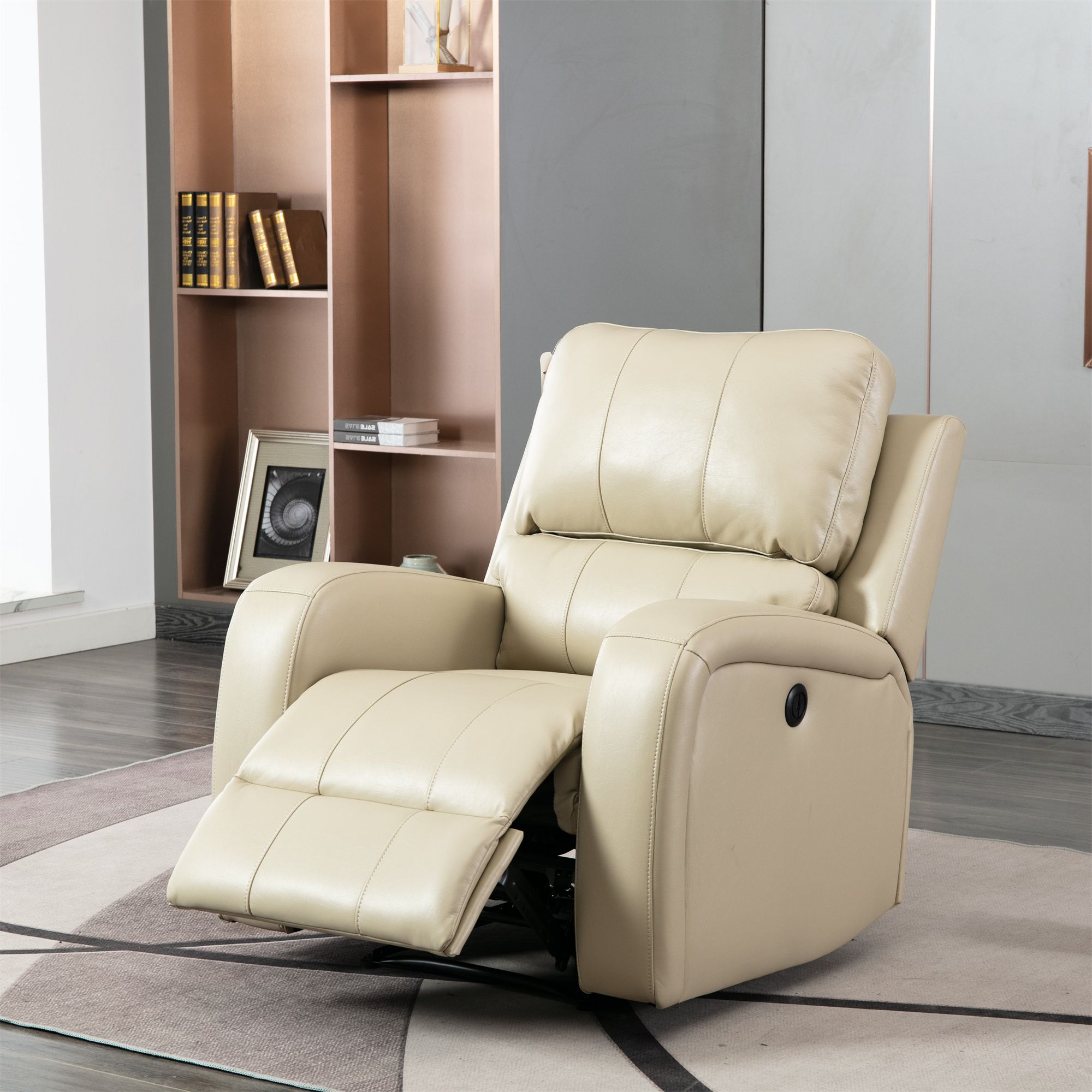 2017 Power Lift Chair Electric Recliner Sofa For Elderly,comfortable Air With Black Faux Leather Usb Charging Ottomans (View 9 of 10)