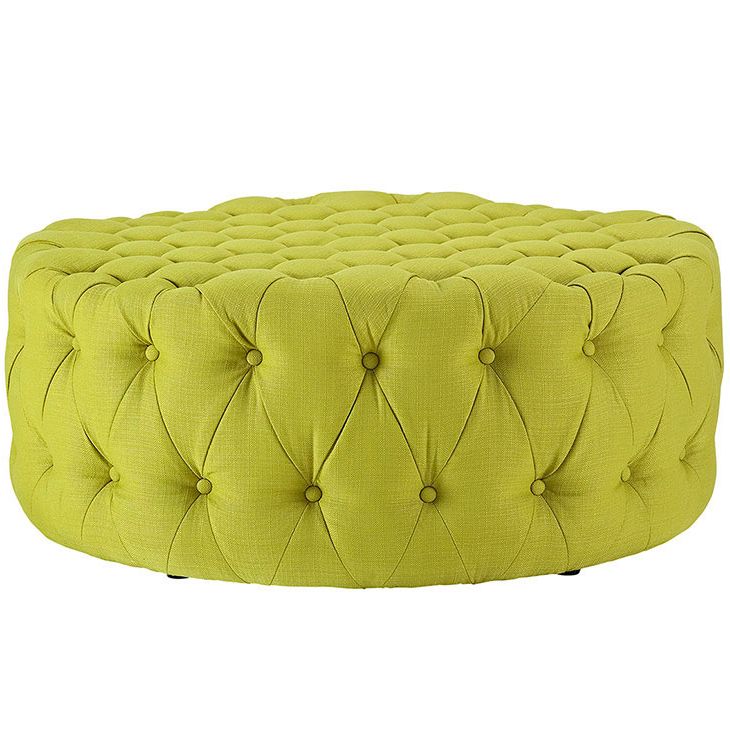 2017 Round Tufted Fabric Ottoman (View 5 of 10)