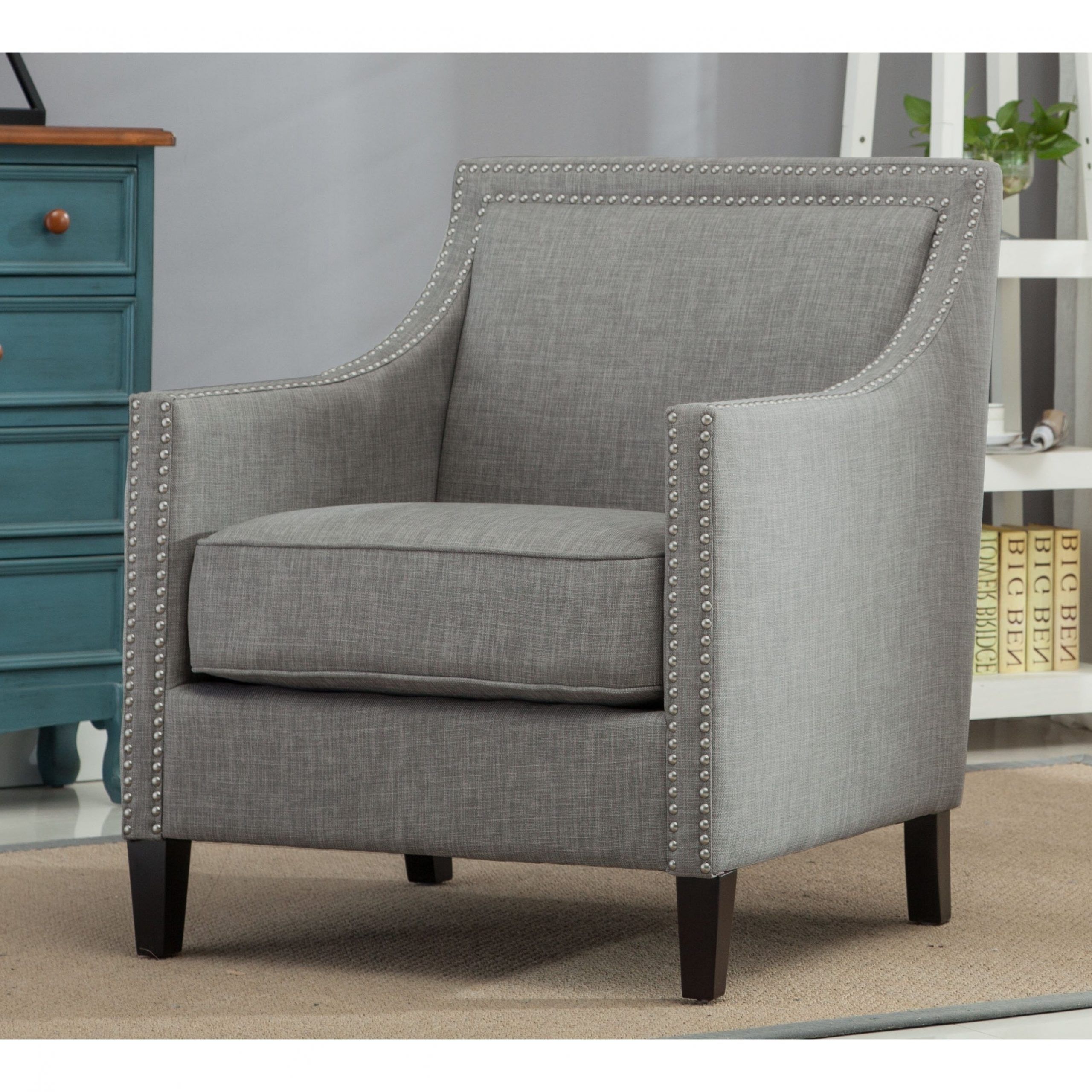 2017 Shop Tanner Gray Accent Chairgreyson Living – Free Shipping On Within Satin Gray Wood Accent Stools (View 2 of 10)