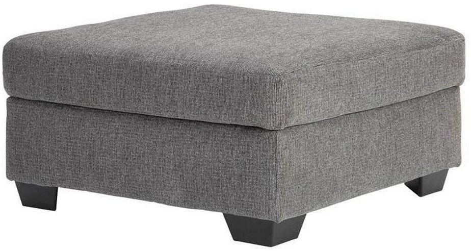 2017 Textured Gray Cuboid Pouf Ottomans With Amazon: Square Textured Fabric Upholstered Oversized Accent Ottoman (View 10 of 10)