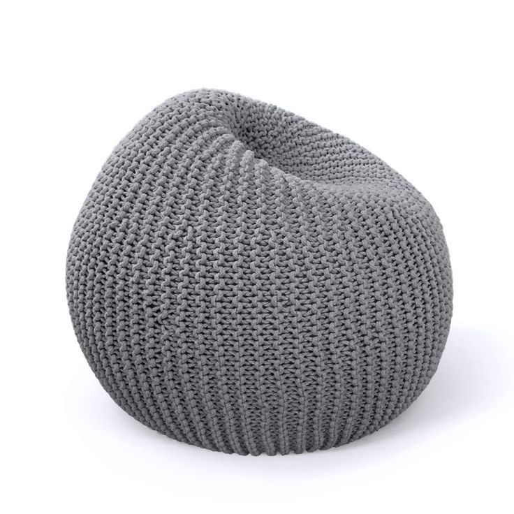 2018 Adeco 20 Inches Knitted Style Cotton Pouf, Floor Ottoman & Knit Foot In Charcoal And Light Gray Cotton Pouf Ottomans (View 8 of 10)