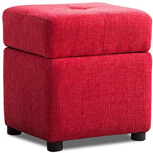 2018 Amazon: Gyppg Footstools And Pouffes With Storage, Ottoman Cube Pertaining To Red Fabric Square Storage Ottomans With Pillows (View 8 of 10)