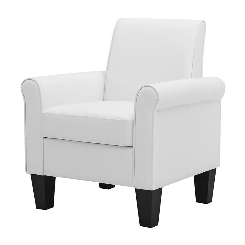 2018 White Textured Round Accent Stools For Yl Grand Austermann Faux Leather Accent Chair In White – C (View 7 of 10)