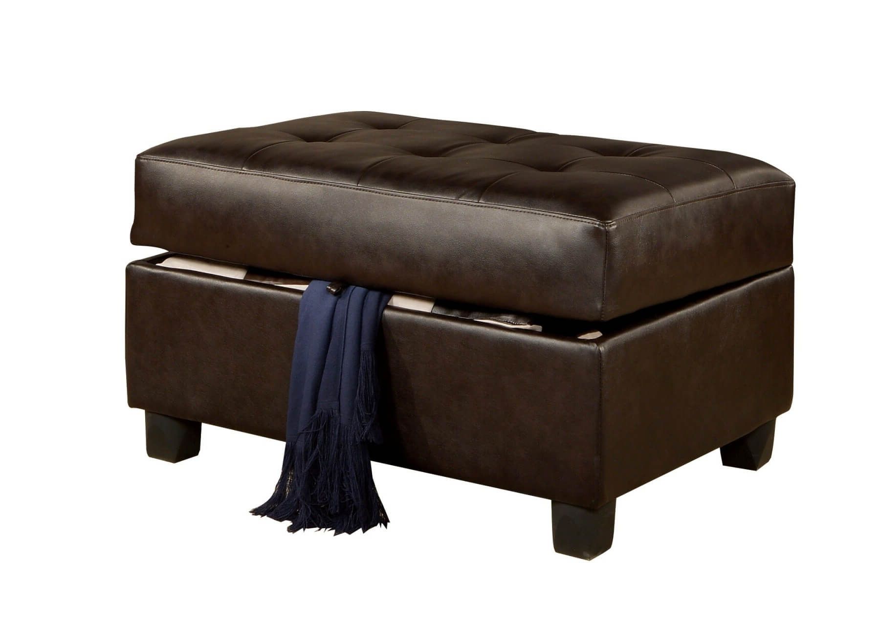 36 Top Brown Leather Ottoman Coffee Tables With Regard To Well Known Dark Brown Leather Pouf Ottomans (View 1 of 10)