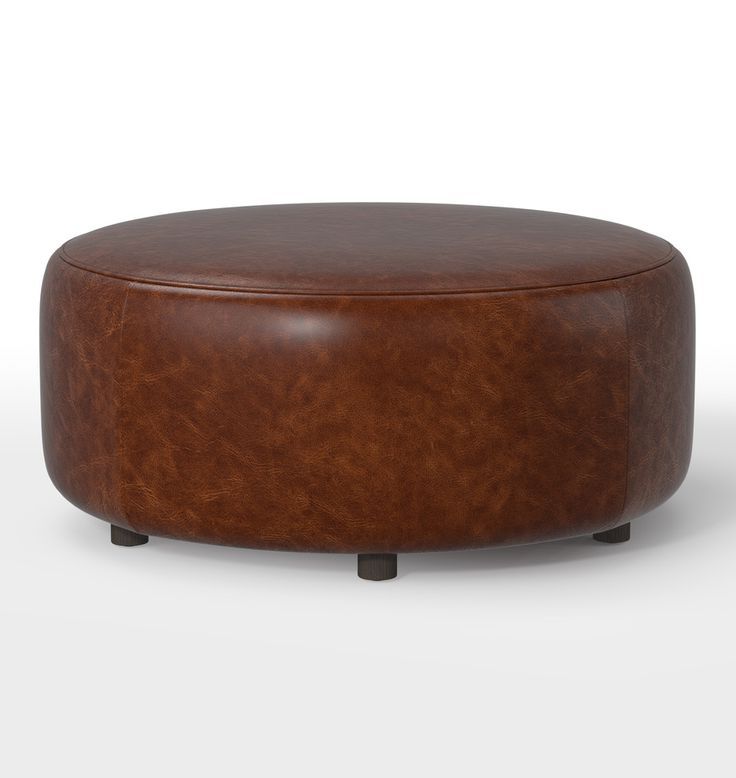 36" Worley Round Leather Ottoman (with Images) (View 6 of 10)