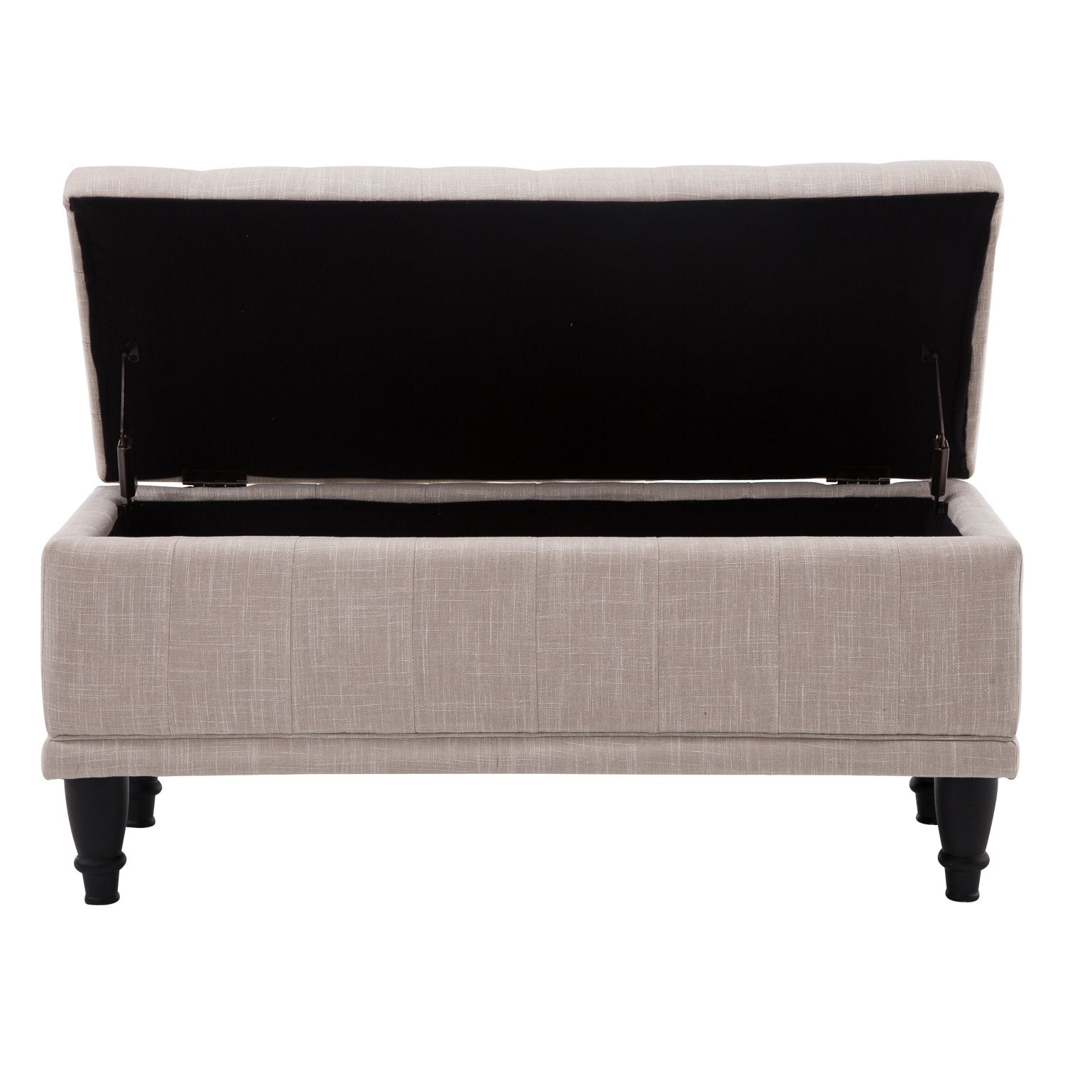 42" Lift Top Storage Ottoman Tufted Fabric Shoe Bench Footrest Stool Pertaining To Newest Linen Tufted Lift Top Storage Trunk (View 1 of 10)