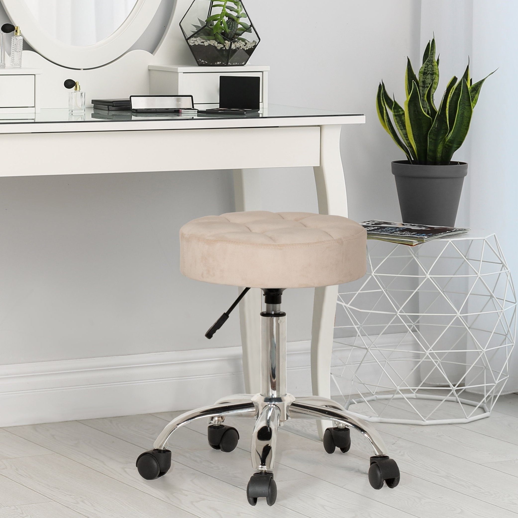 Adjustable Vanity Stool – Stools Item Throughout Most Popular White And Clear Acrylic Tufted Vanity Stools (View 1 of 10)