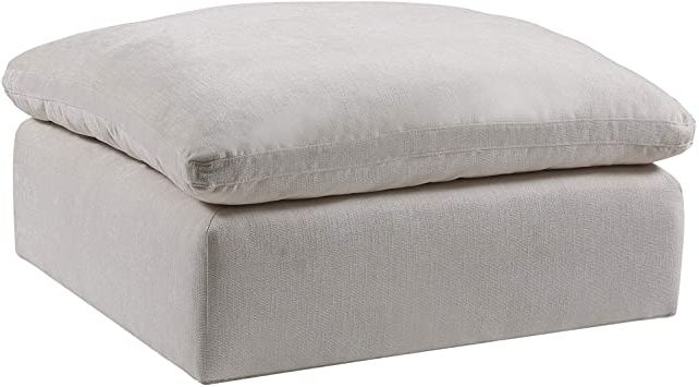 Amazon: Contemporary Style Fabric Upholstered Modular Ottoman White In 2017 White And Blush Fabric Square Ottomans (View 7 of 10)