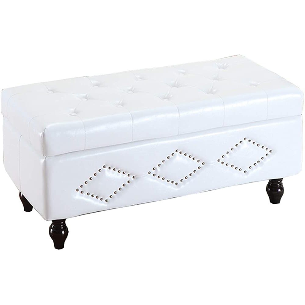 Amazon: Whoja Ottoman Footstool Rectangular Sofa Bench Pu Cushion Inside Most Popular White Solid Cylinder Pouf Ottomans (View 2 of 10)