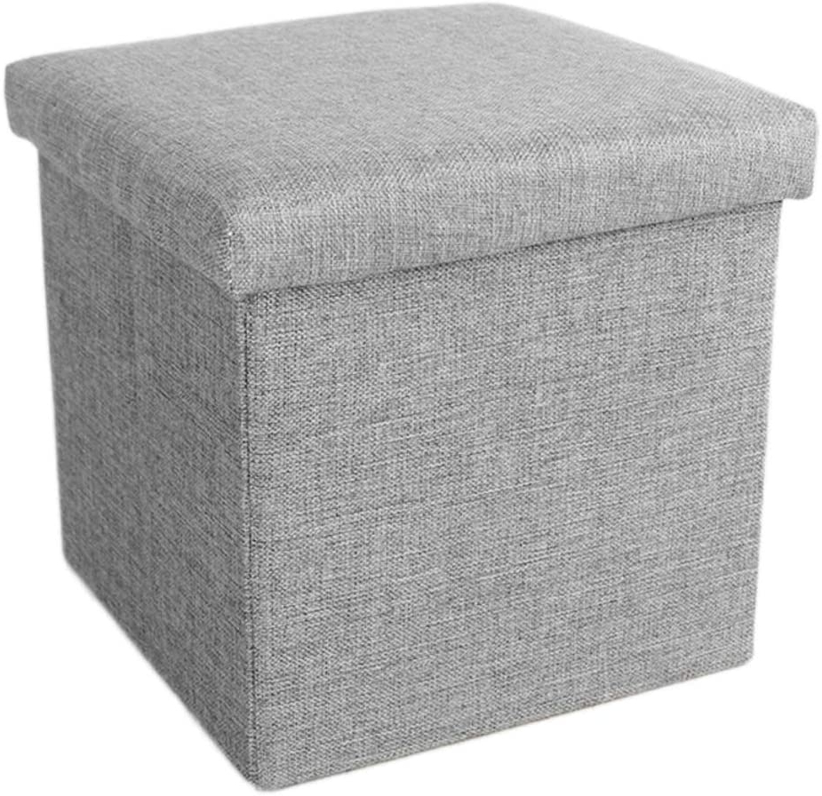 Amazon: Zaipp Folding Storage Ottoman,cube Small Footstool Stool With Regard To Trendy Gray And Beige Solid Cube Pouf Ottomans (Photo 5 of 10)