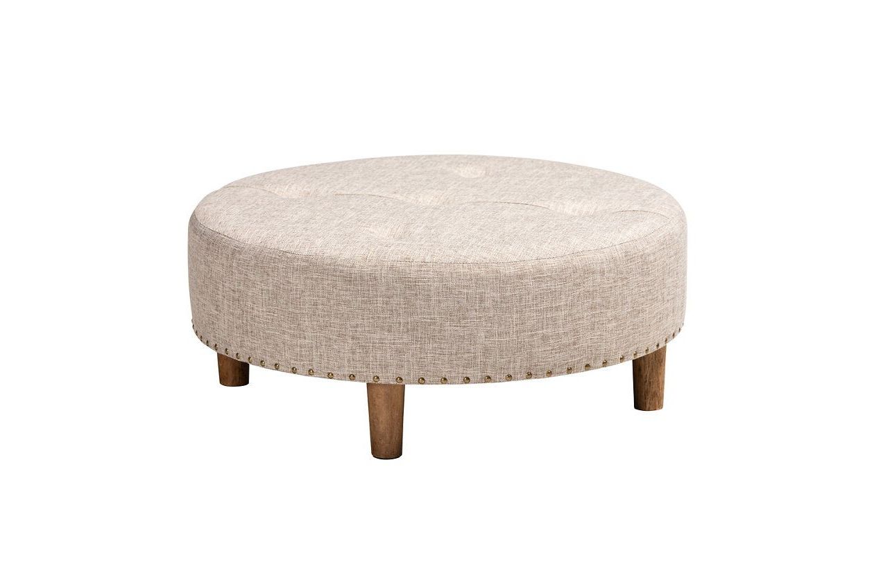 Ashley Furniture Pertaining To Popular Natural Beige And White Cylinder Pouf Ottomans (View 2 of 10)