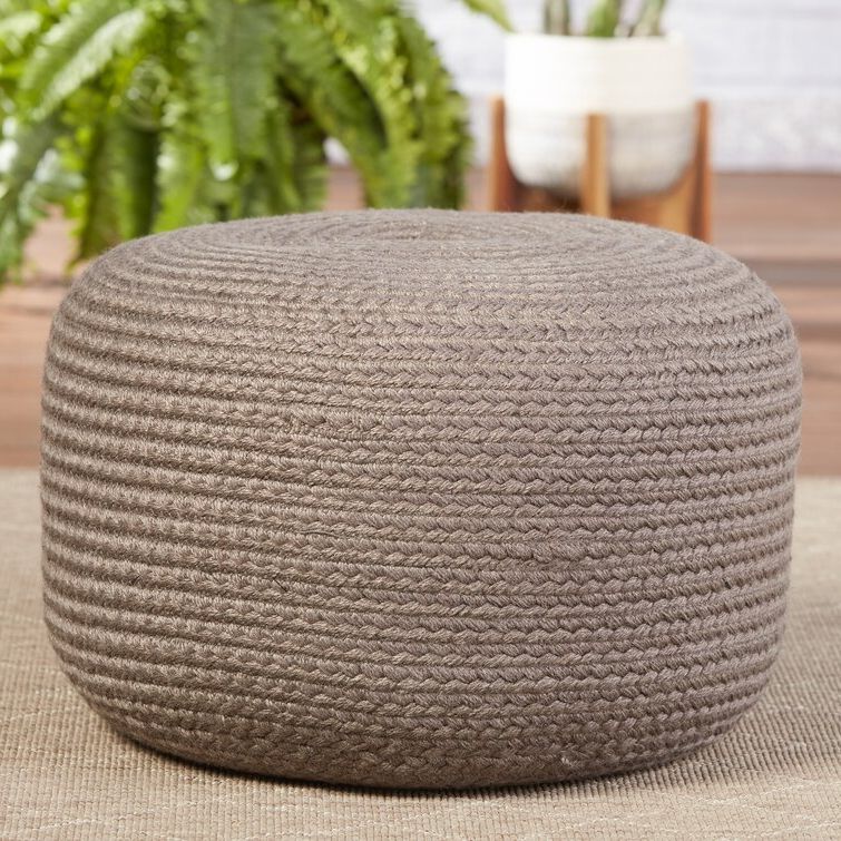 Beige Ombre Cylinder Pouf Ottomans Intended For Well Known Joss & Main Santa Rosa Indoor/ Outdoor Solid Beige Cylinder Pouf (View 7 of 10)