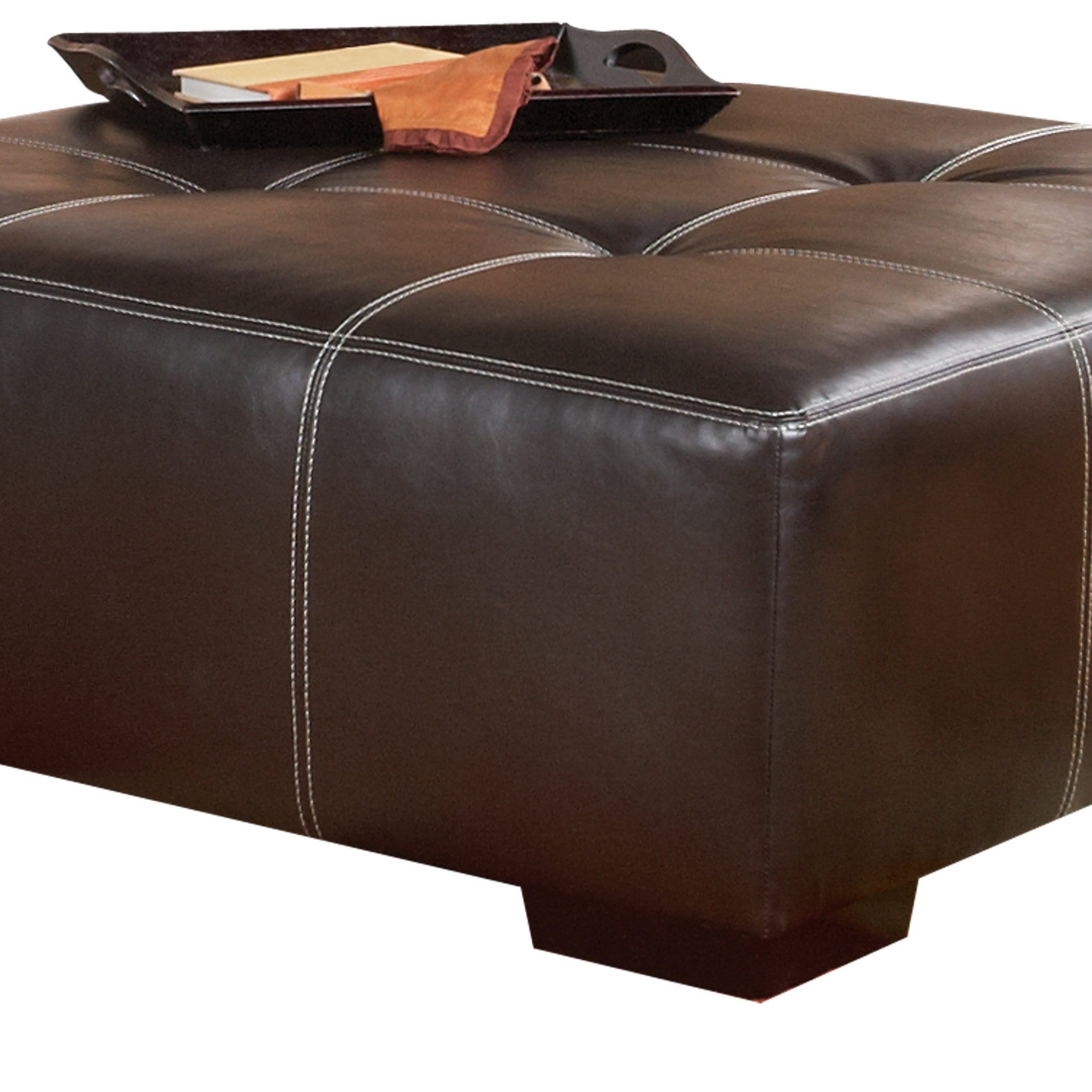 Best And Newest Dark Brown Leather Pouf Ottomans Within $ (View 6 of 10)