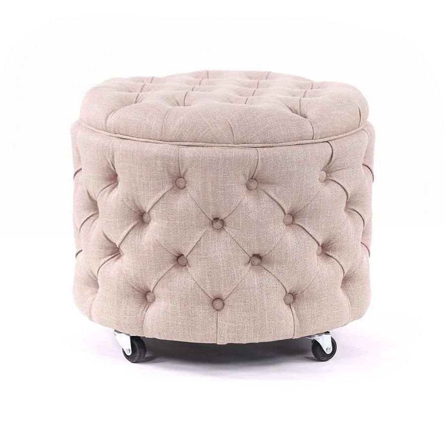 Best And Newest Fresh Floral Velvet Pouf Ottomans Intended For Pink Storage Ottoman – Home Designing (View 7 of 10)