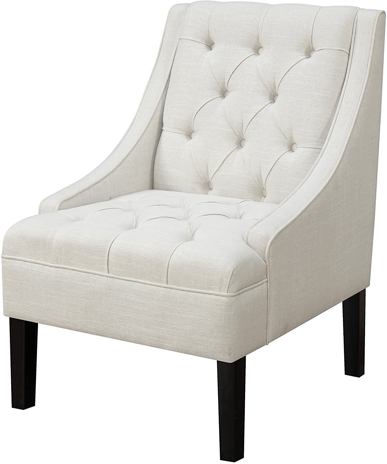 Best White Tufted Accent Chair – Your House With Most Popular White Textured Round Accent Stools (View 3 of 10)