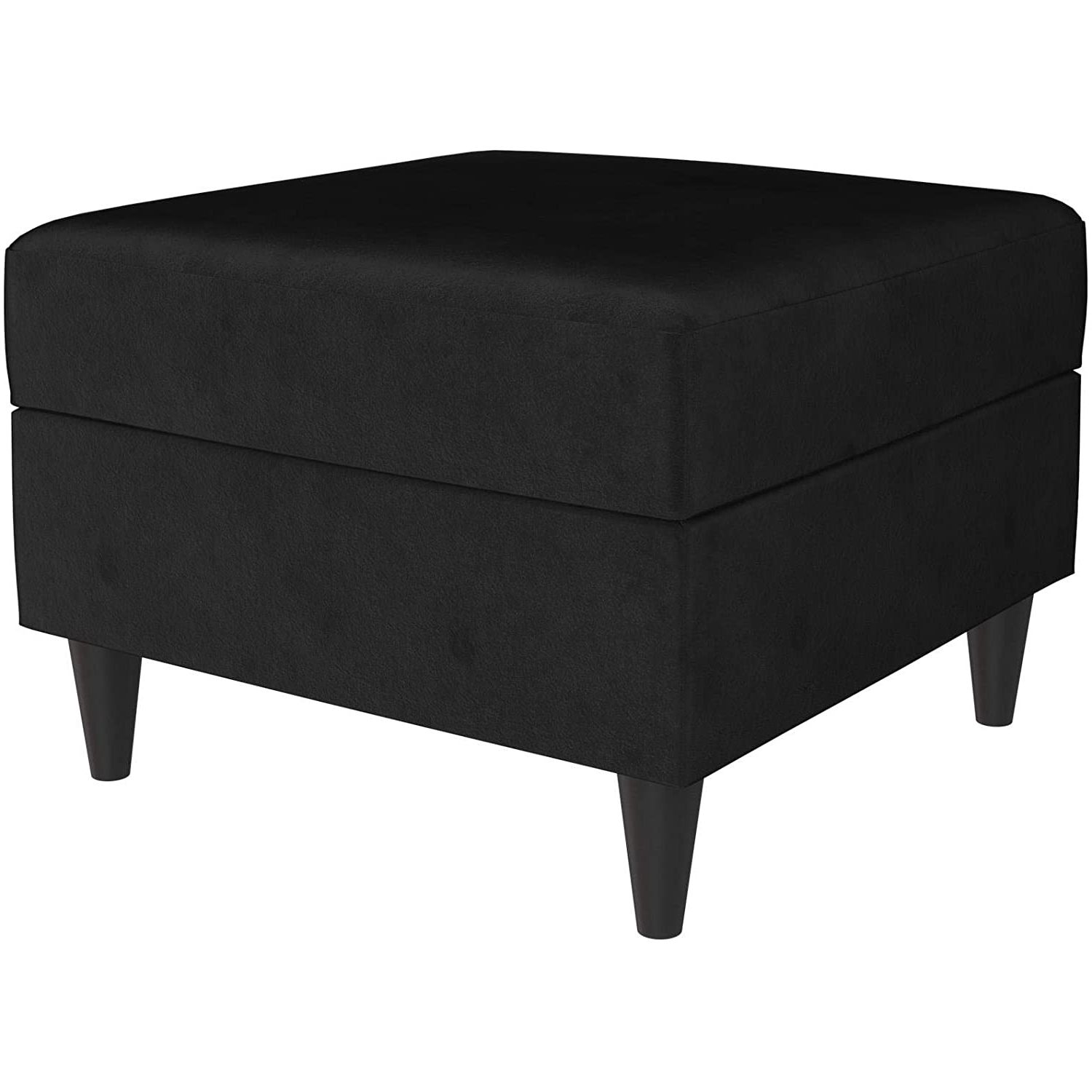 Black And Ivory Solid Cube Pouf Ottomans Inside Favorite Amazon: Contemporary Cooper Small Square Ottoman With Storage (View 2 of 10)