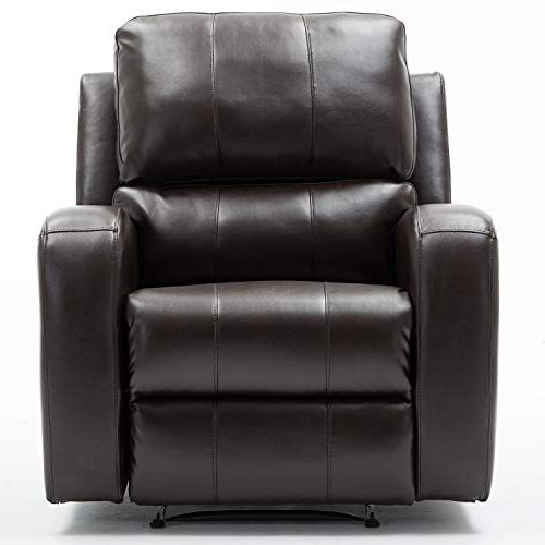 Black Faux Leather Usb Charging Ottomans Throughout Most Popular Bonzy Home Power Recliner Chair Air Leather – Overstuffed Electric Faux (View 6 of 10)