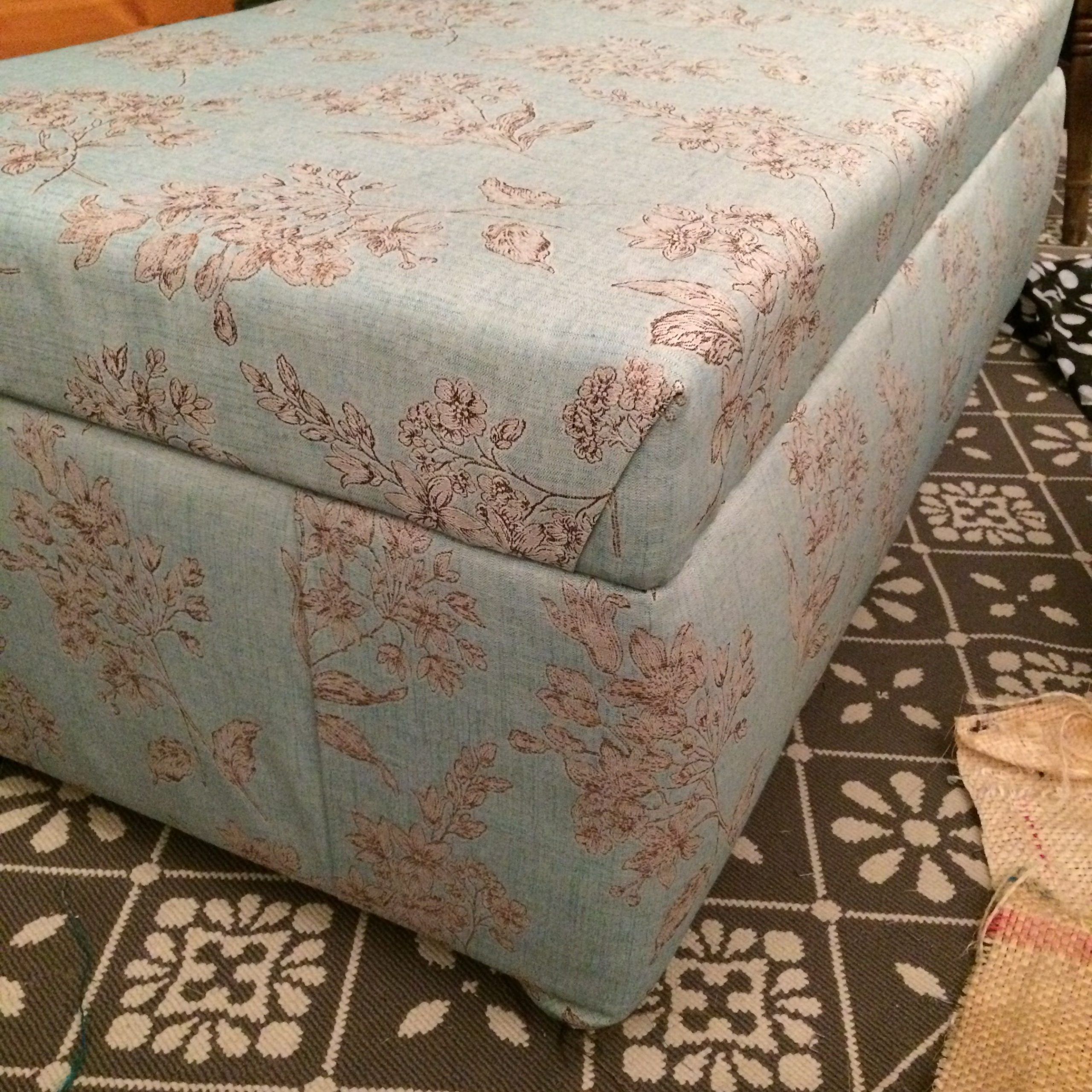 Blue Ottoman With Light Blue Cylinder Pouf Ottomans (View 4 of 10)