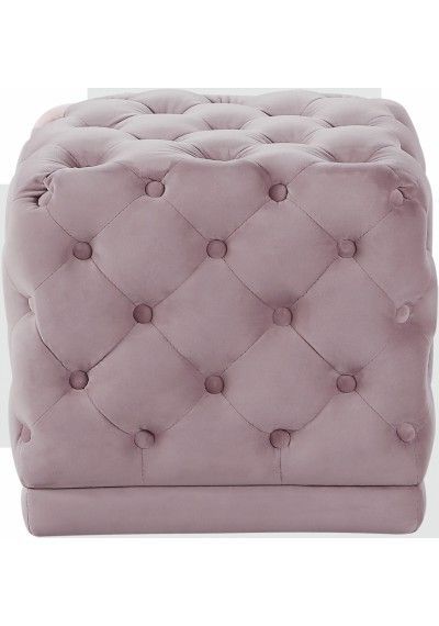 Blush Pink Square Velvet Tufted Ottoman Footstool (View 1 of 10)