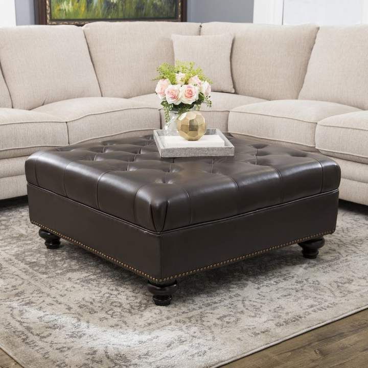 Brown Leather Ottoman, Leather (View 3 of 10)