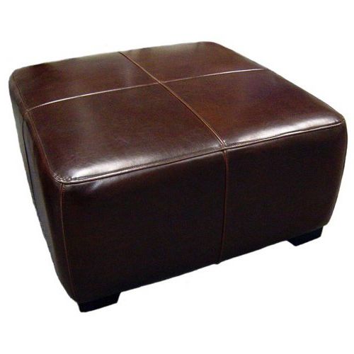 Brown Leather Square Pouf Ottomans With Preferred Cheap Ottomans And Footstools Rating & Review: Baxton Studio Full (View 9 of 10)