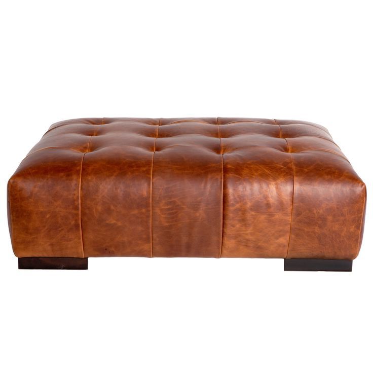 Brown Tufted Pouf Ottomans Pertaining To Recent Cisco Brothers Arden Modern Classic Brown Leather Tufted Rectangular (View 8 of 10)