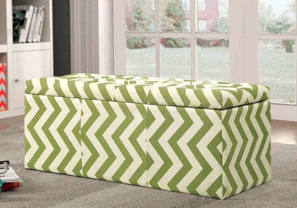 Buy 1perfectchoice Zahra Modern Storage Ottoman Bench Button Tufted Inside Best And Newest Green Fabric Square Storage Ottomans With Pillows (View 1 of 10)