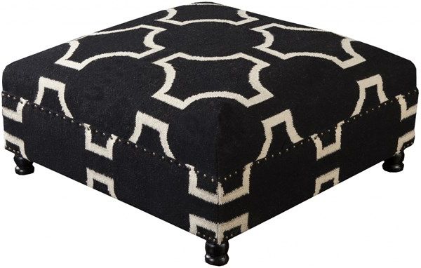 Charcoal And White Wool Pouf Ottomans Throughout Well Known Surya Furniture Charcoal Beige Wood Wool Ottoman – 32 X 32 X  (View 4 of 10)