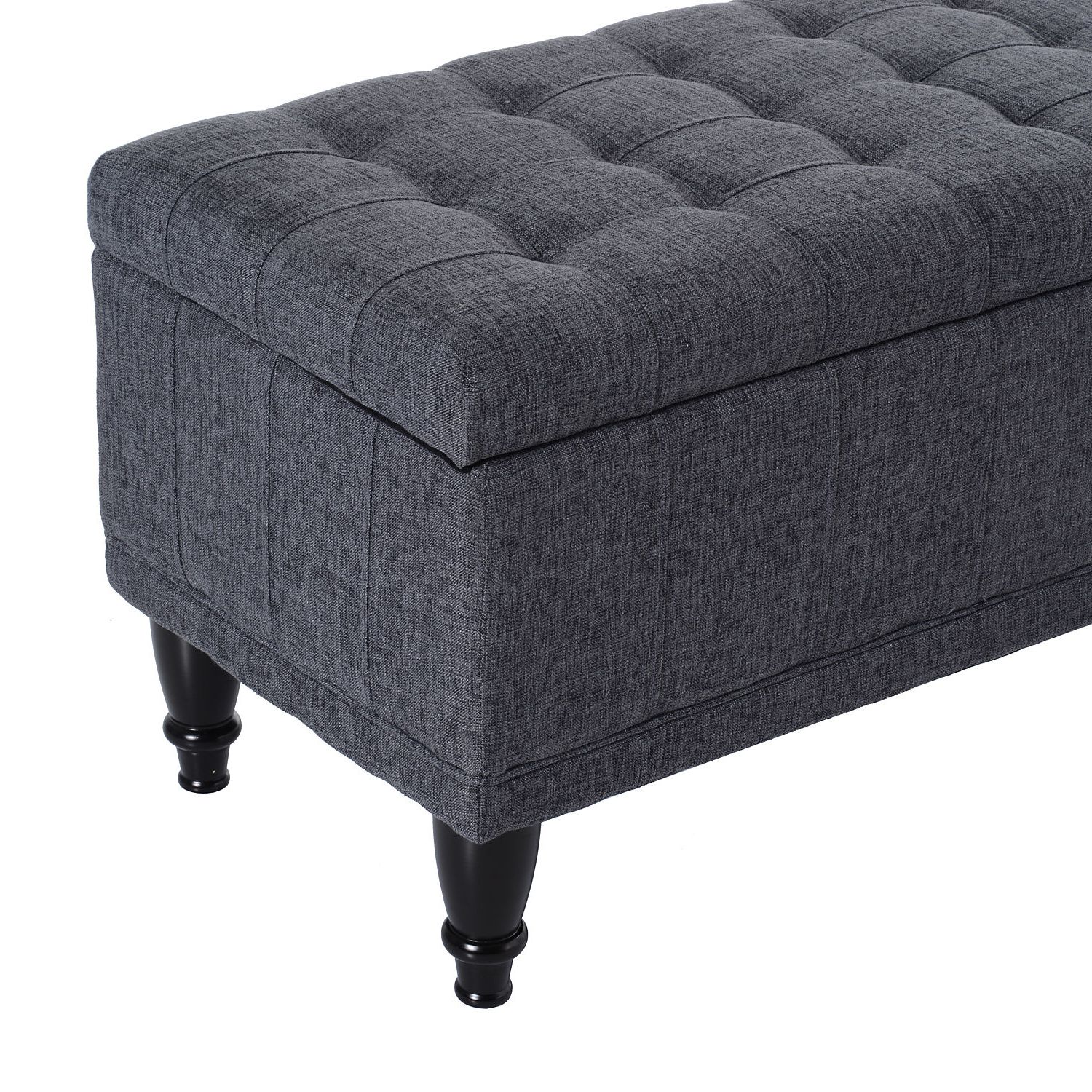 Charcoal Fabric Tufted Storage Ottomans For 2018 42" Lift Top Storage Ottoman Tufted Fabric Shoe Bench Footrest Stool (View 9 of 10)